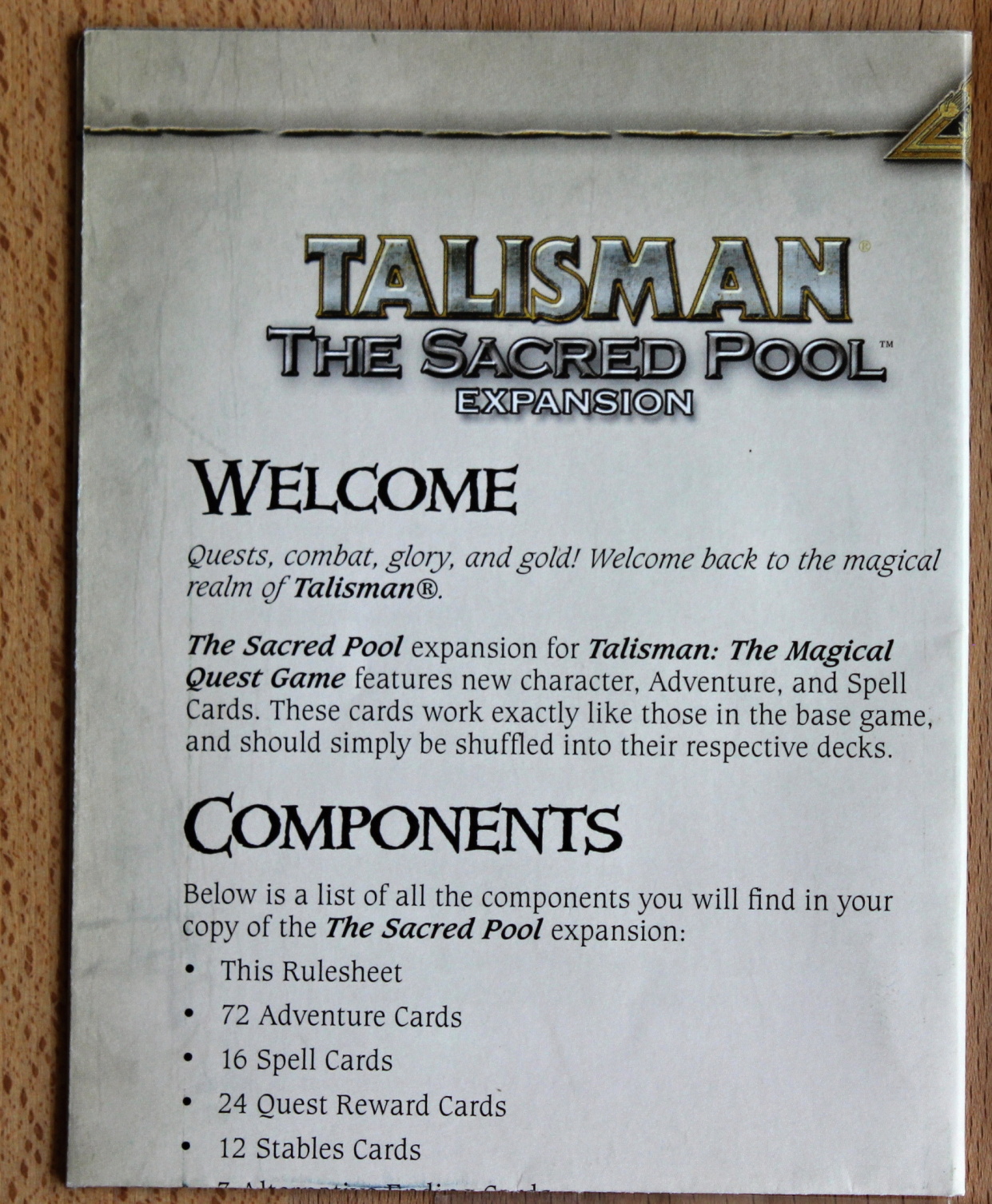 Talisman - The Sacred Pool